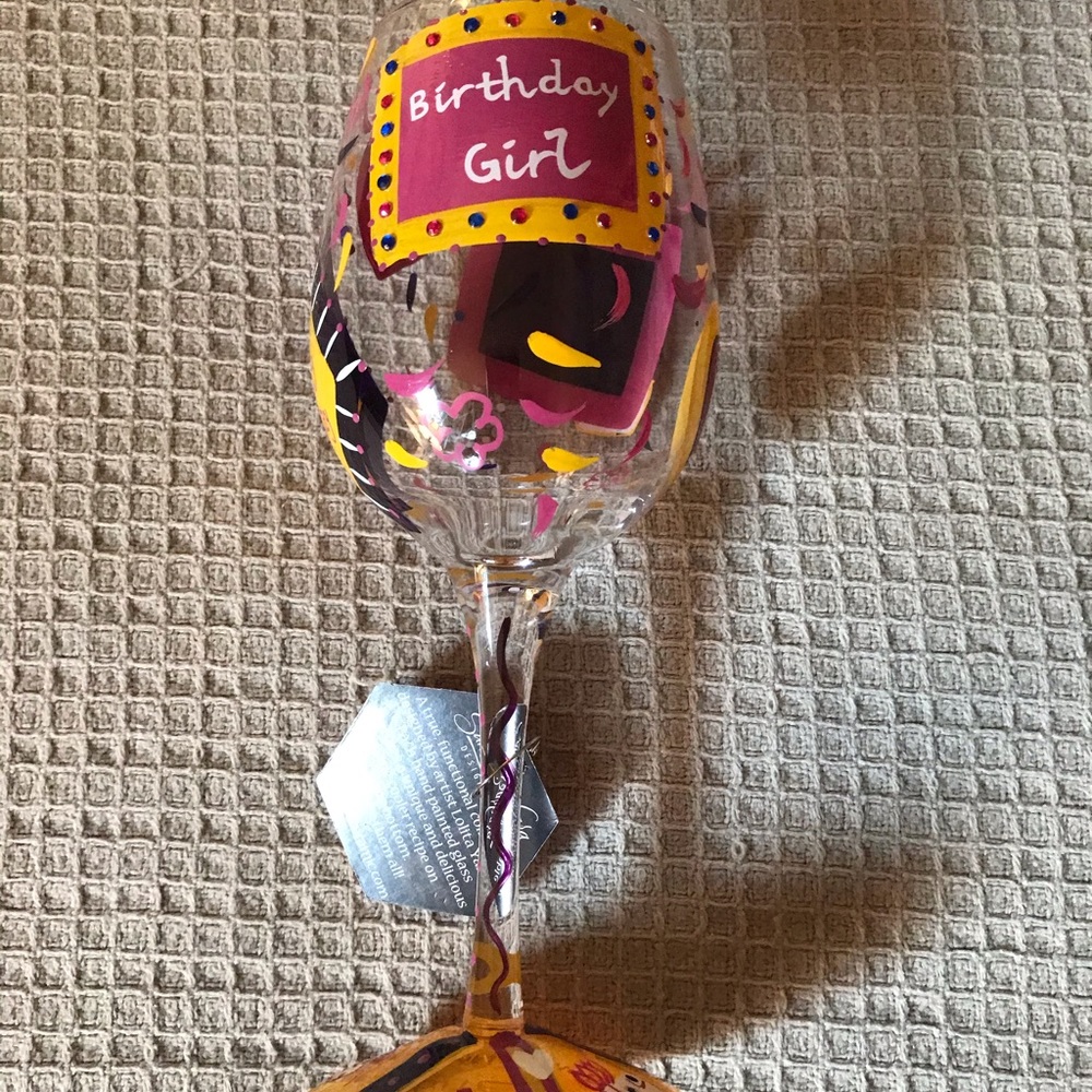 Lolita Birthday Girl Hand-Painted 15 oz Wine Glass